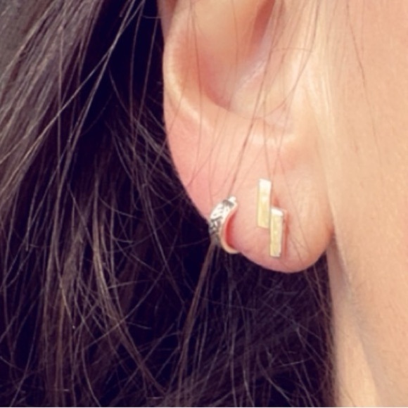 Chic Sterling Silver Tiny Huggie Hoops - Delicate Half Hoop Earrings - Picture 11 of 16